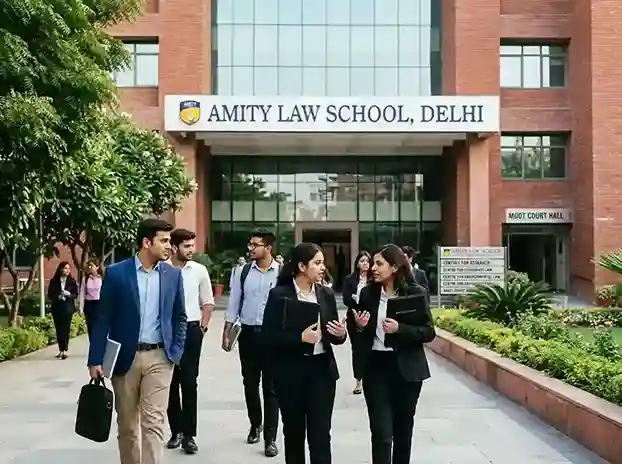 Amity Law School Delhi 2026  |  complete guide to India's top-ranked private law school: BA LLB BBA LLB BCom LLB admission via CLAT and IPU CET, fees ₹1.77 lakh per semester, India Today rank 23, 4 research centres, moot court, placements at EY PwC Allen & Overy
