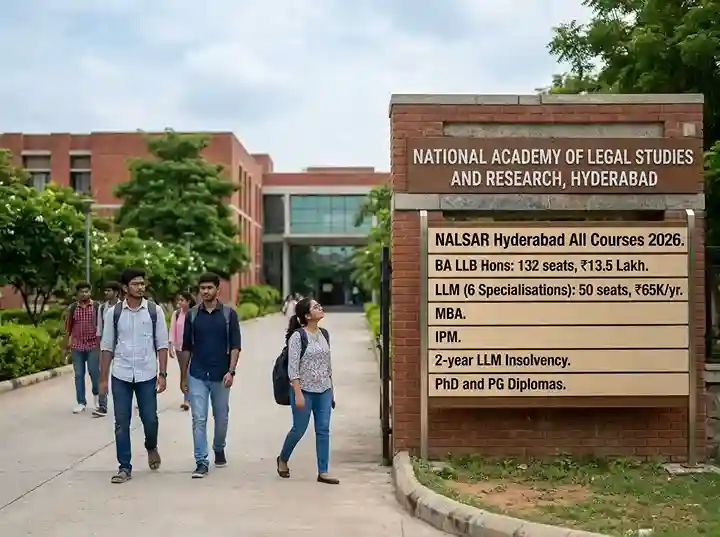 NALSAR Hyderabad courses 2026  |  all programmes including BA LLB Hons, LLM specialisations, MBA, PhD and PG Diplomas at National Academy of Legal Studies and Research Hyderabad