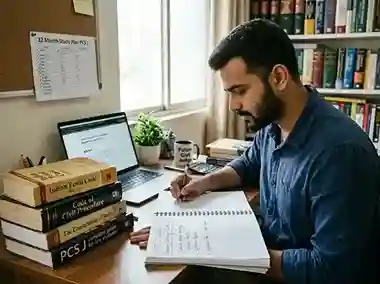 Judicial exam preparation 2026 complete guide for law students — PCS J syllabus strategy books 12 month study plan answer writing civil judge salary and career progression