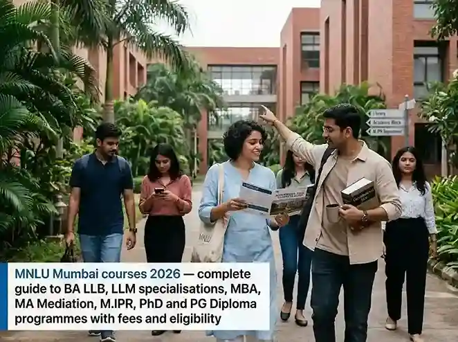 MNLU Mumbai courses 2026  |  complete guide to BA LLB, LLM specialisations, MBA, MA Mediation, M.IPR, PhD and PG Diploma programmes with fees and eligibility
