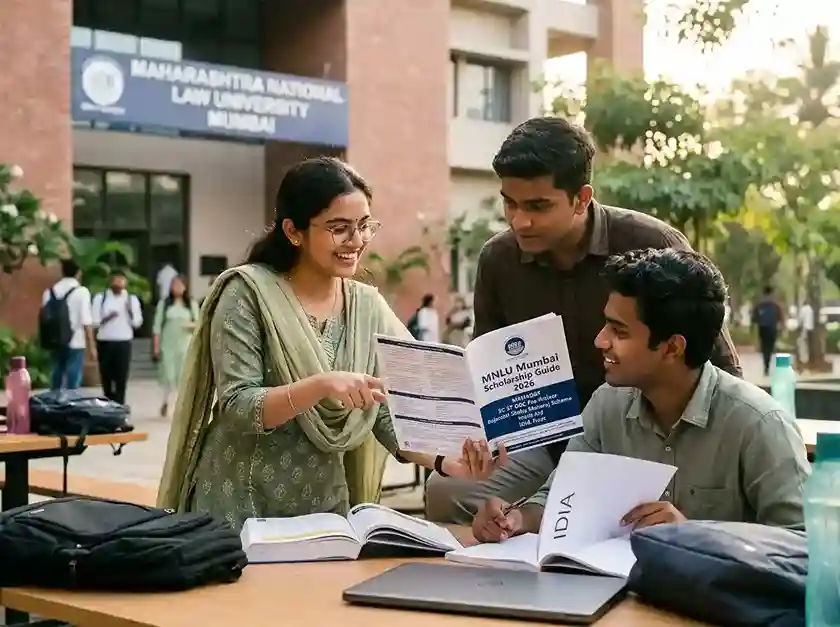 MNLU Mumbai Scholarship 2026  |  Maharashtra National Law University Mumbai all scholarship schemes including MAHADBT, SC ST OBC fee waiver, Rajarshri Shahu Maharaj scheme, merit aid and IDIA Trust guide
