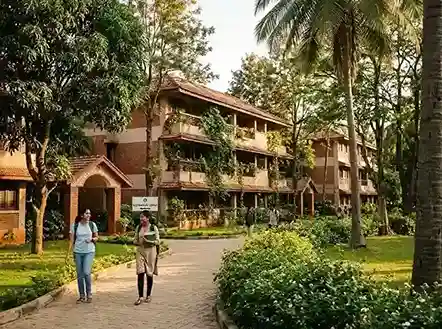NLSIU Bangalore hostel buildings on the green 23-acre campus in Nagarbhavi
