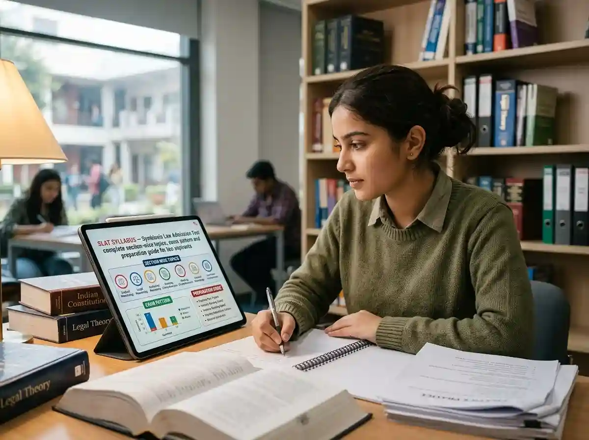 SLAT Syllabus 2026 — Symbiosis Law Admission Test complete section-wise topics, exam pattern and preparation guide for law aspirants
