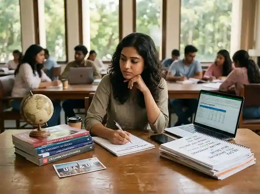 LLM Abroad vs LLM in India comparison 2026  |  Harvard Oxford LSE vs NLSIU NALSAR NLU cost fees career ROI analysis for Indian law graduates