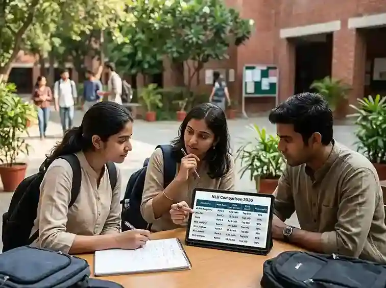 NLU Comparison 2026  |  all 24 National Law Universities compared by NIRF ranking, fees, CLAT cutoffs and placements