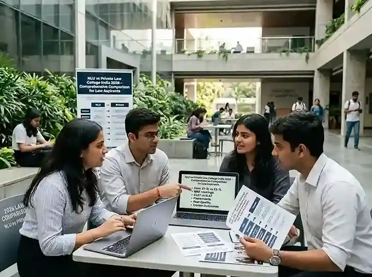 NLU vs Private Law College India 2026  |  complete comparison of National Law Universities and private law schools covering fees, NIRF rankings, CLAT vs SLAT, placements and decision guide