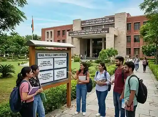 RGNUL Patiala 2026  |  Rajiv Gandhi National University of Law Punjab campus overview showing NIRF law ranking, CLAT cutoff, fee structure, BA LLB and LLM programmes, placements and hostel facilities in Patiala Punjab India