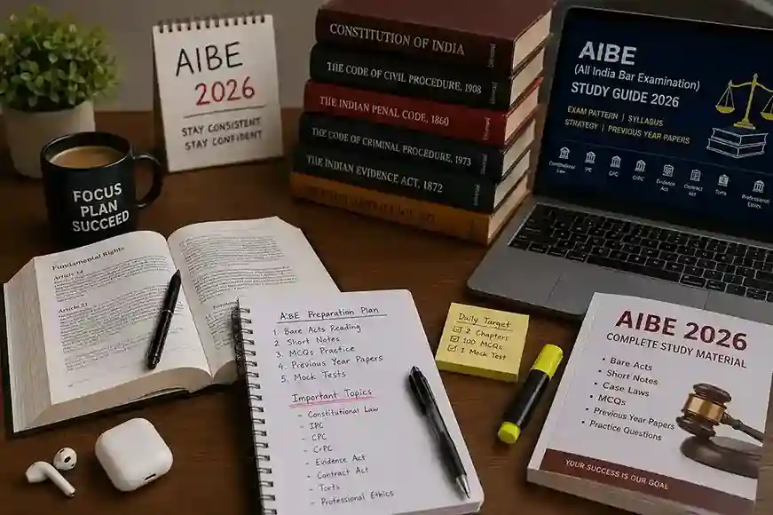 AIBE study material 2026  |  bare acts, notes, and exam guide for the All India Bar Examination in India