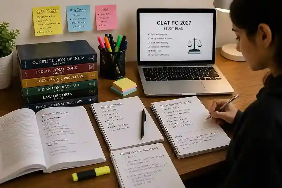 CLAT PG study material 2027  |  bare acts, notes, and law course guide for LLM admission in India